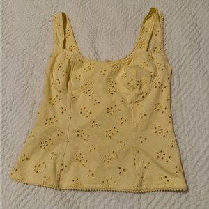 Free People yellow full bloom Eyelet Cami